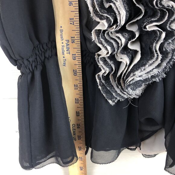 Neiman Marcus Robert Rodriguez Blouse Tank Top Sz L Target Lace Ruffle Career - Picture 10 of 10